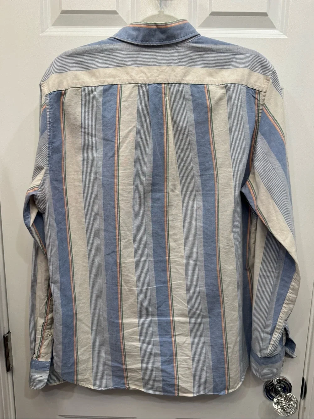 J. Crew Men's The Broken In Oxford Striped Button-Down Shirt Organic Cotton